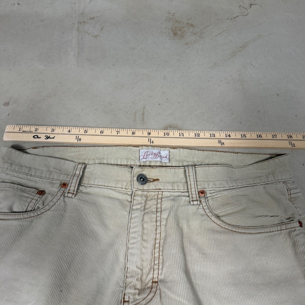 Lucky Brand Mens‎ Corduroy Shorts Tan Beige Cotton Size 33 - Picture 6 of 7